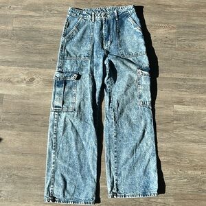 Acid Wash Cargo Denim size 6